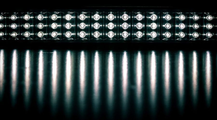 A row of LED lights.
